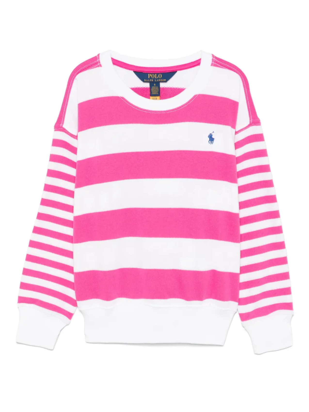

POLO RALPH LAUREN KIDS толстовка в полоску, розовый