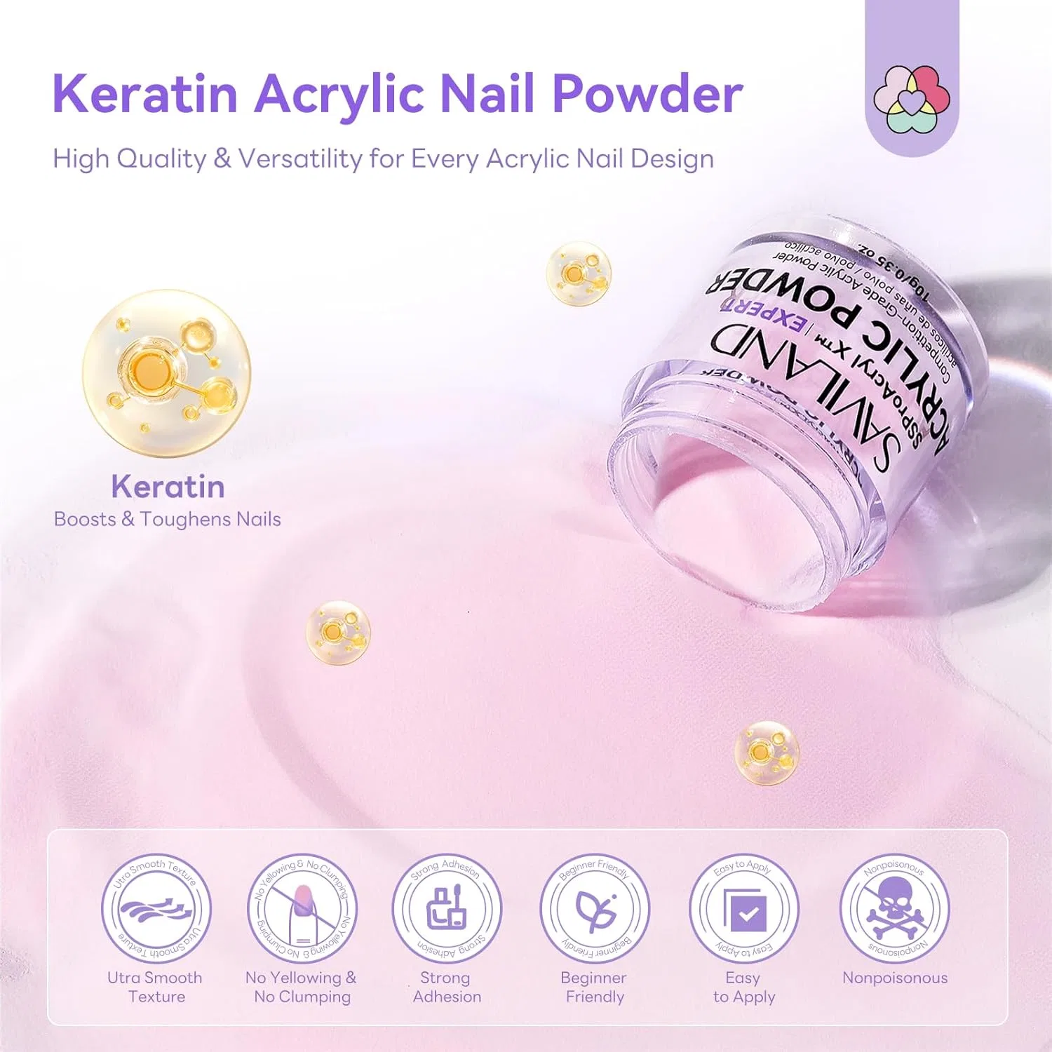 Набор для акрилового наращивания ногтей SAVILAND Saviland, Nude Pink White — фото 2