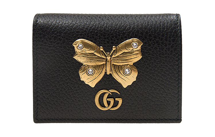 

Кошелёк для монет из коровьей кожи женский чёрный GUCCI