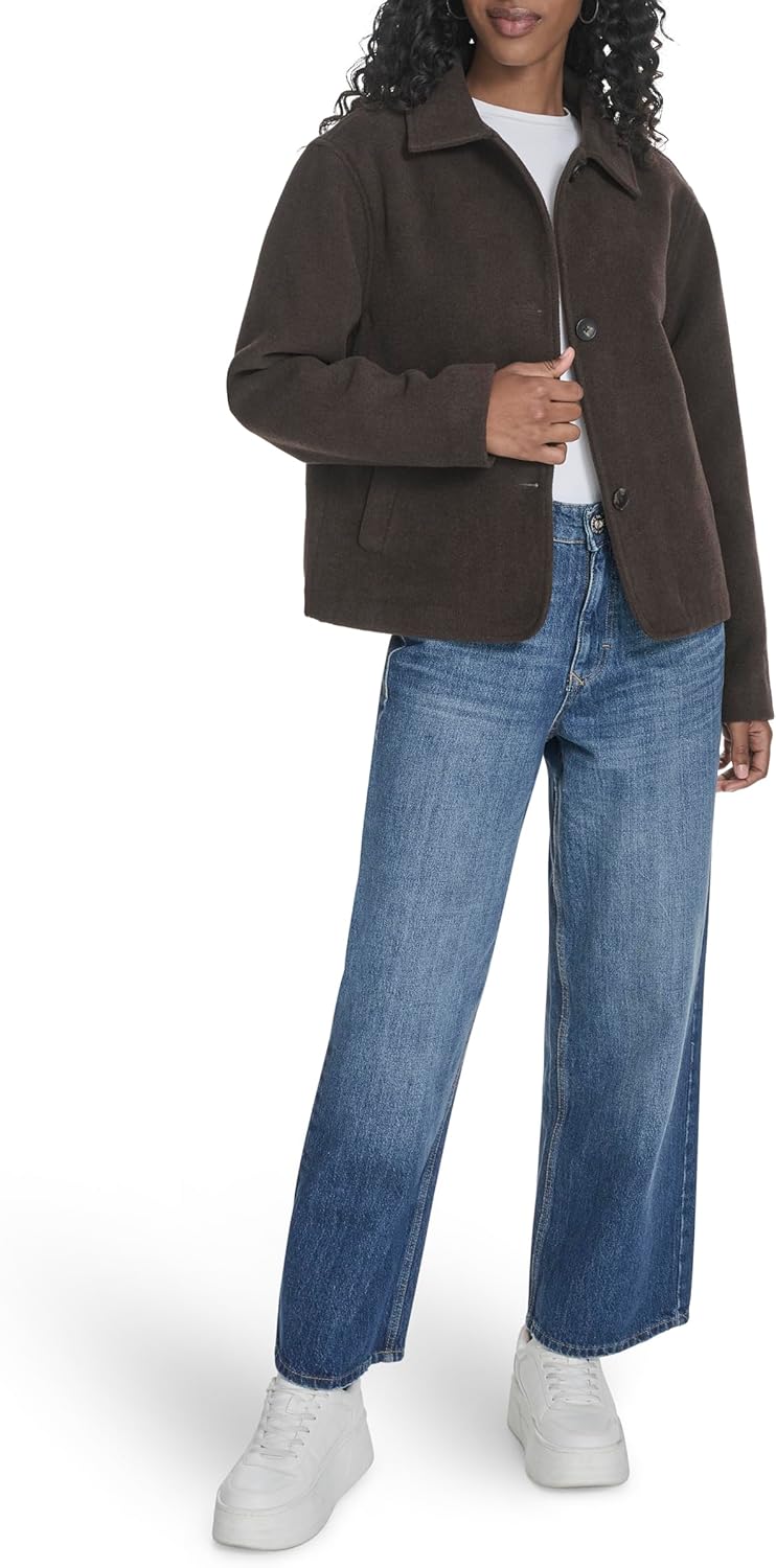 Женская шерстяная куртка Levi's Harper Shortie, New Chocolate Brown — фото 2
