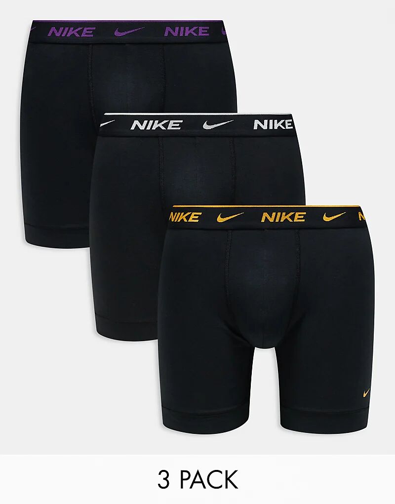 

Комплект из 3 пар трусов-боксеров Everyday Cotton Stretch с цветным поясом черного цвета Nike