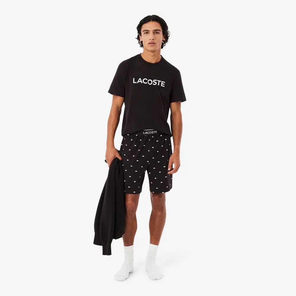 Мужская пижама с логотипом Lacoste чёрного цвета — фото 4