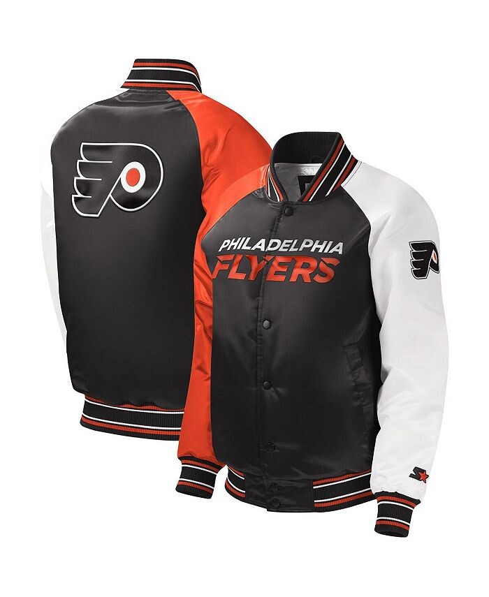 

Черная университетская куртка с длинными кнопками реглан Big Boys Philadelphia Flyers Starter, черный
