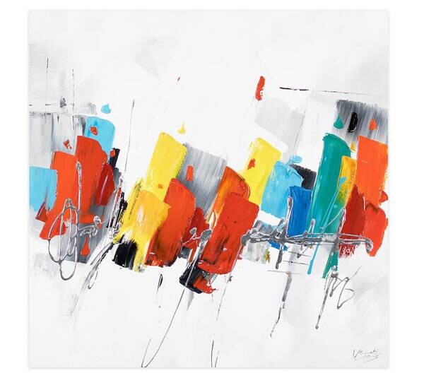 

Акриловая картина ручной работы KUNSTLOFT Fearless цвет multicolor/weiß