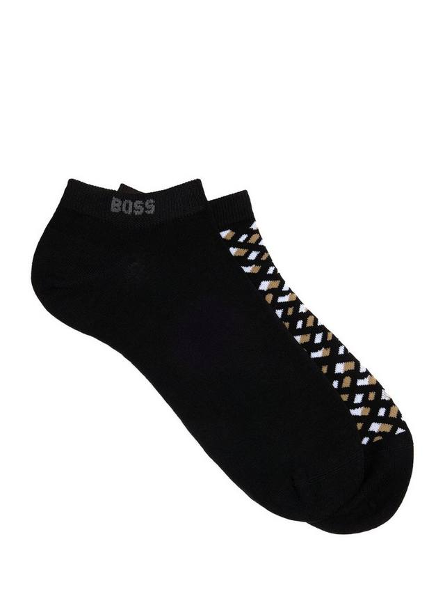 

Хлопок вензеля носки лодыжки HUGO BOSS, черный