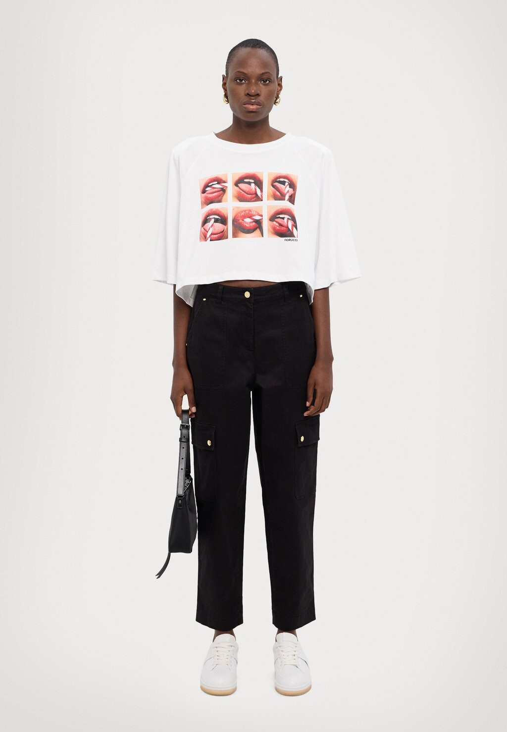 

Футболки с принтом MOUTH CROPPED FIT Fiorucci, белый