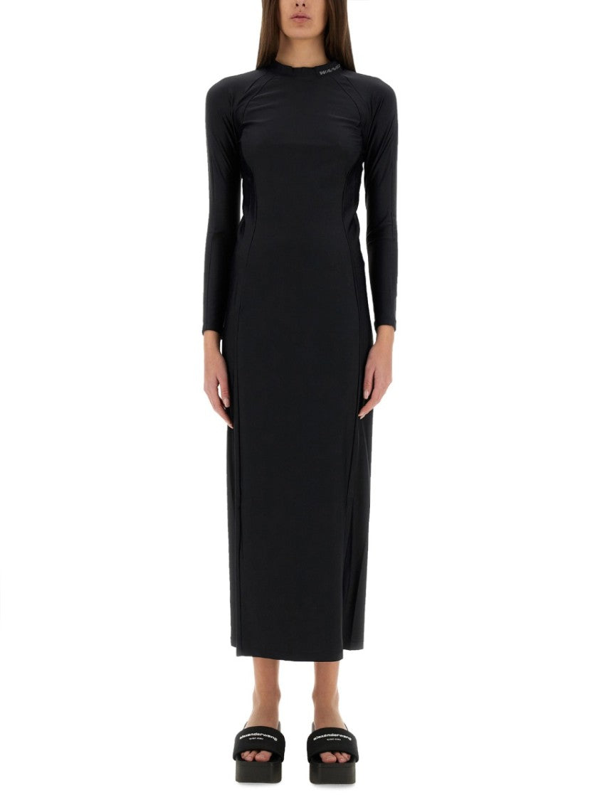 

Длинное платье с логотипом T By Alexander Wang, черный