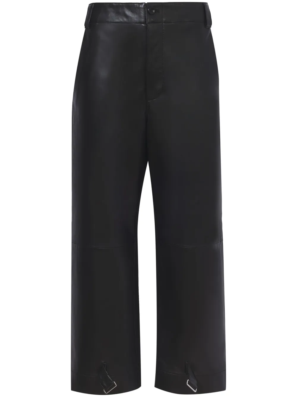 

Укороченные кожаные брюки прямого кроя Proenza Schouler White Label, черный