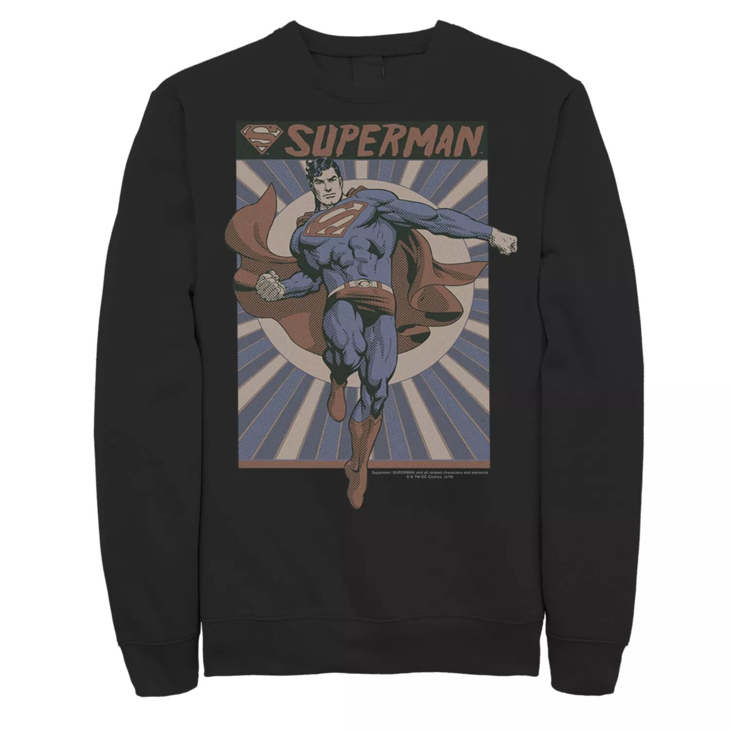 

Мужская толстовка с постером в стиле поп-арт Superman Posed, Black DC Comics, черный