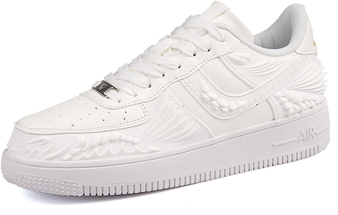 

Мужские кроссовки из искусственной кожи PU, модные обувь для скейтбординга с 3D текстурированным узором, шнуровкой, спортивные повседневные обувь Dacnakby, белый