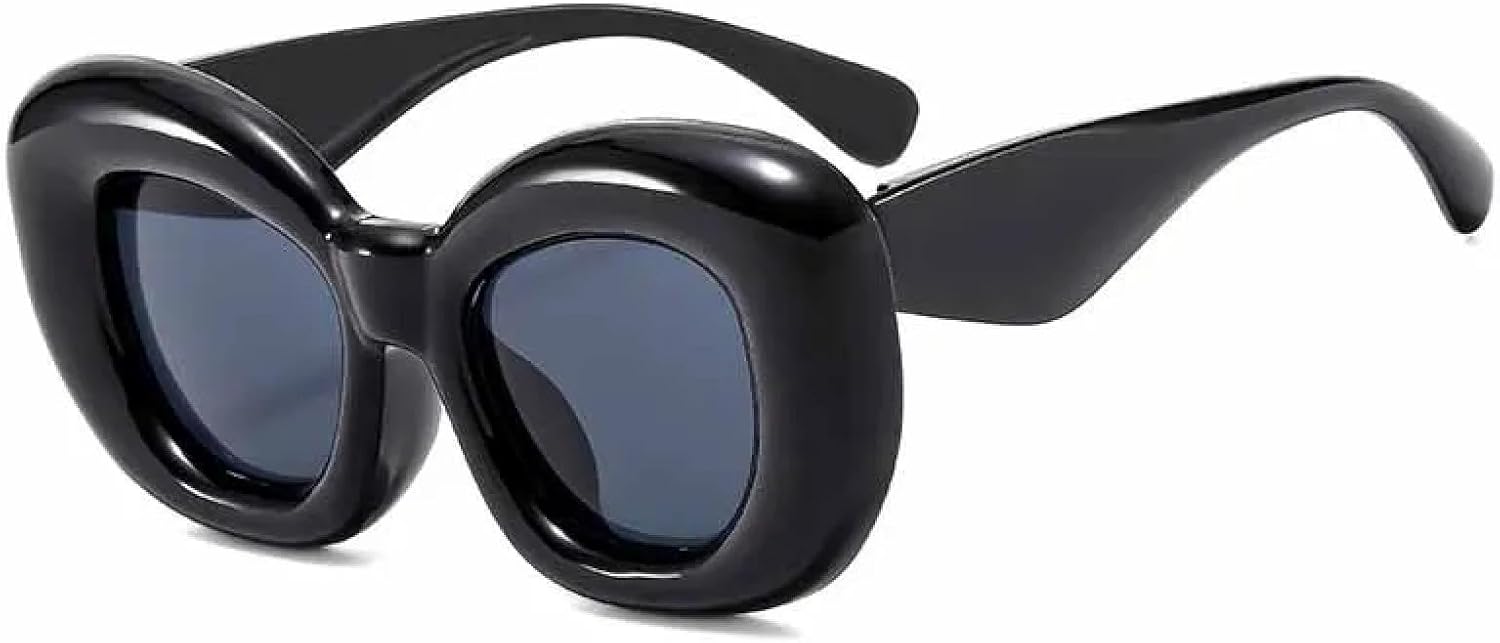 

Модные роскошные надувные солнцезащитные очки для мужчин и женщин, трендовые хип-хоп, необычные солнцезащитные очки с защитой от УФ-излучения UV400 TKKTLLT, Black Gray