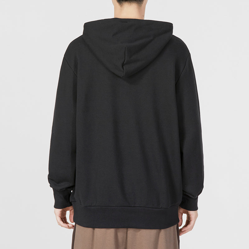Худи adidas French Terry Big Logo Hoodie 'Black White', черный — фото 4