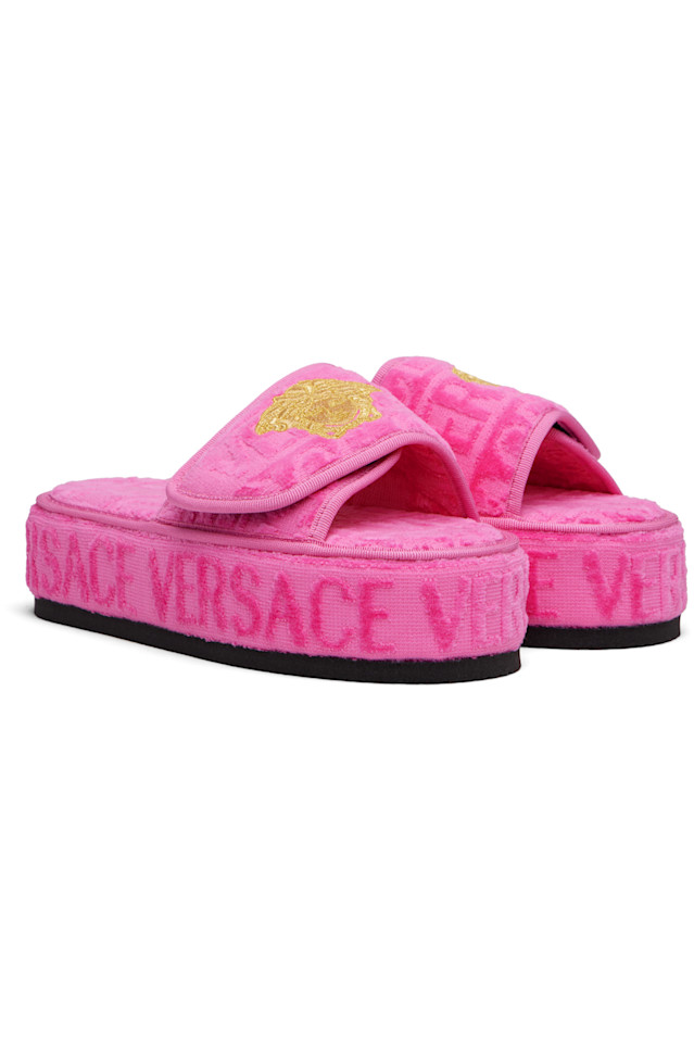Тапочки "I heart baroque" Versace, цвет fuxia — фото 4