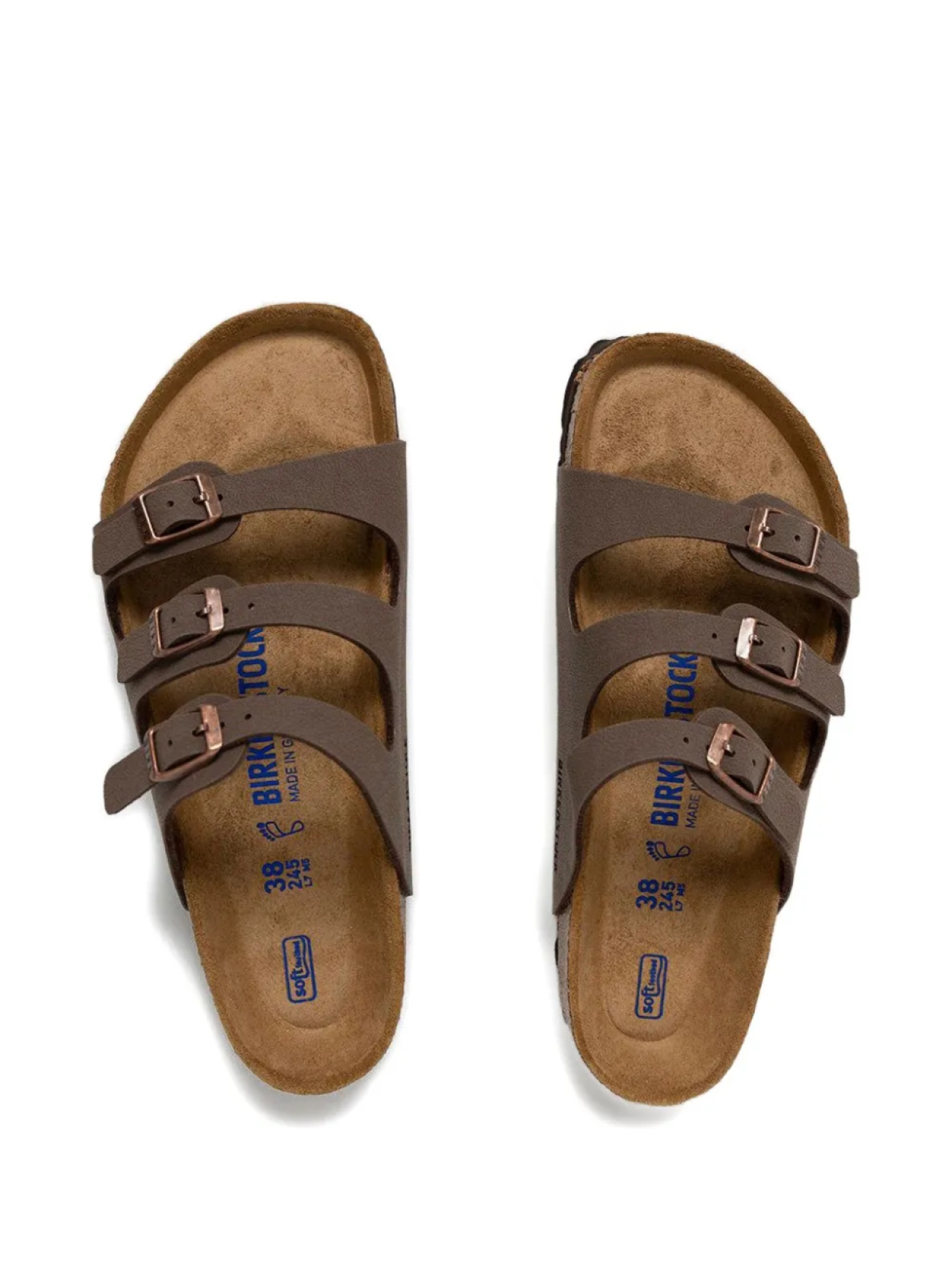 Сандалии-слайды Florida с тремя ремешками Birkenstock, коричневый — фото 4