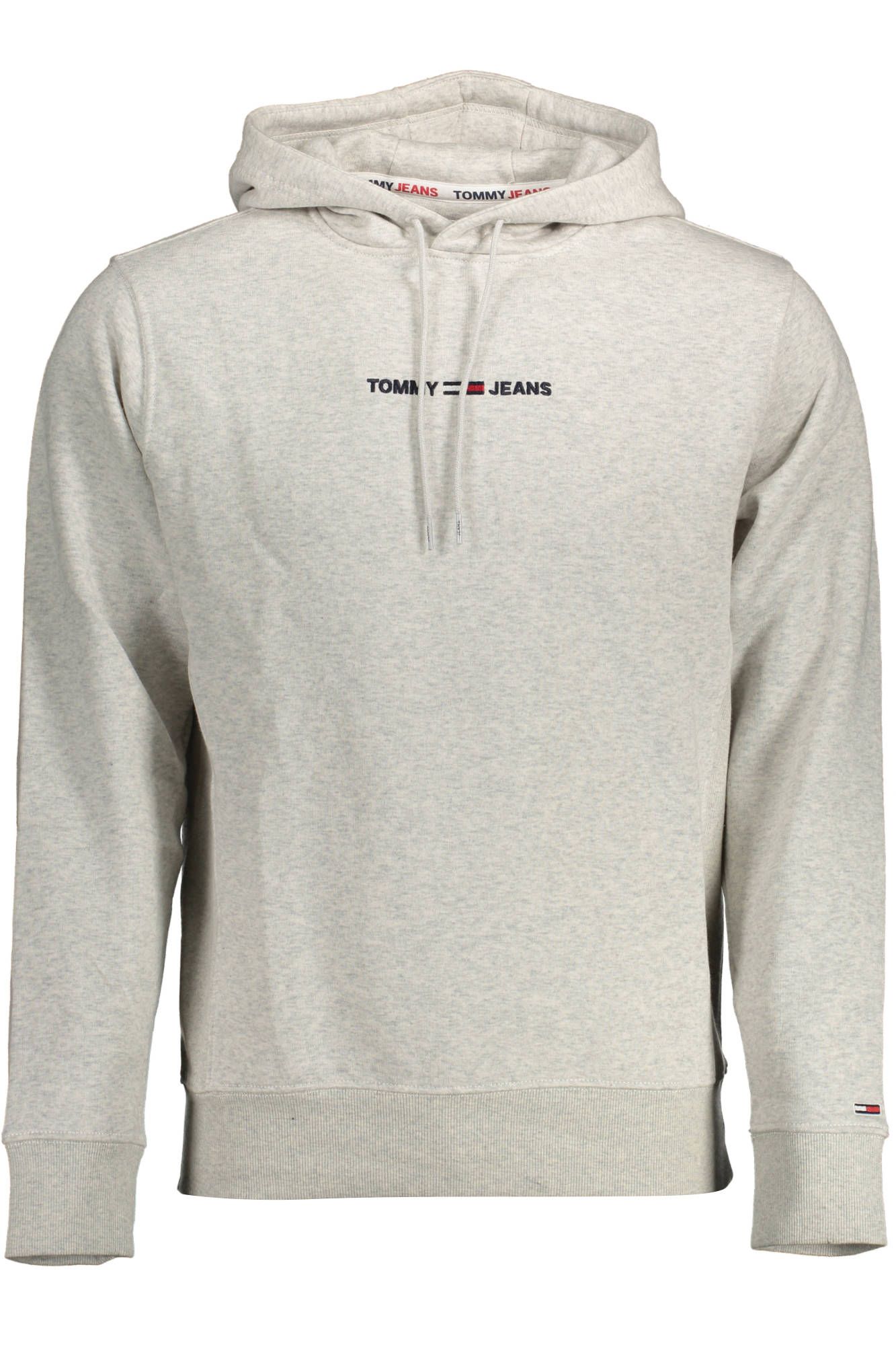 

Серый хлопковый мужской свитер с капюшоном Tommy Hilfiger