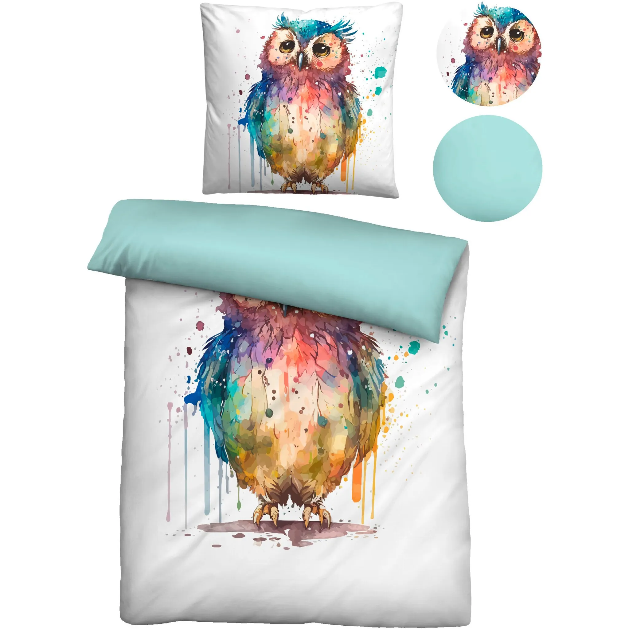 

Двустороннее постельное белье Biberna «Нико», приятное для кожи, охлаждающее, на молнии, можно использовать круглый год, цвет bunt