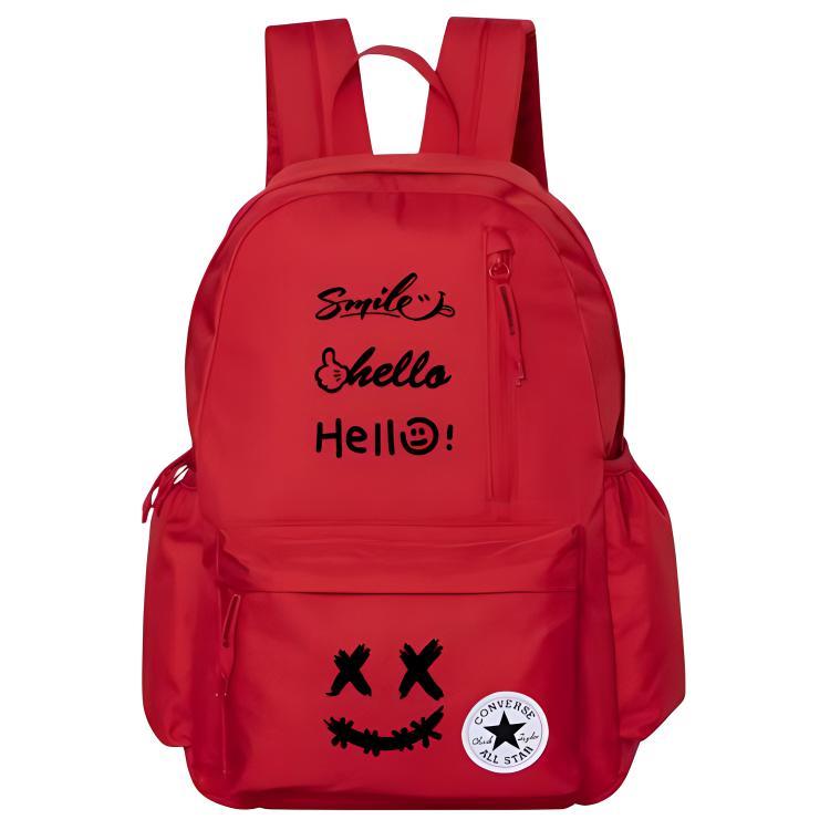 

Converse Полиэстеровый рюкзак обычный унисекс красный, Letter Smile