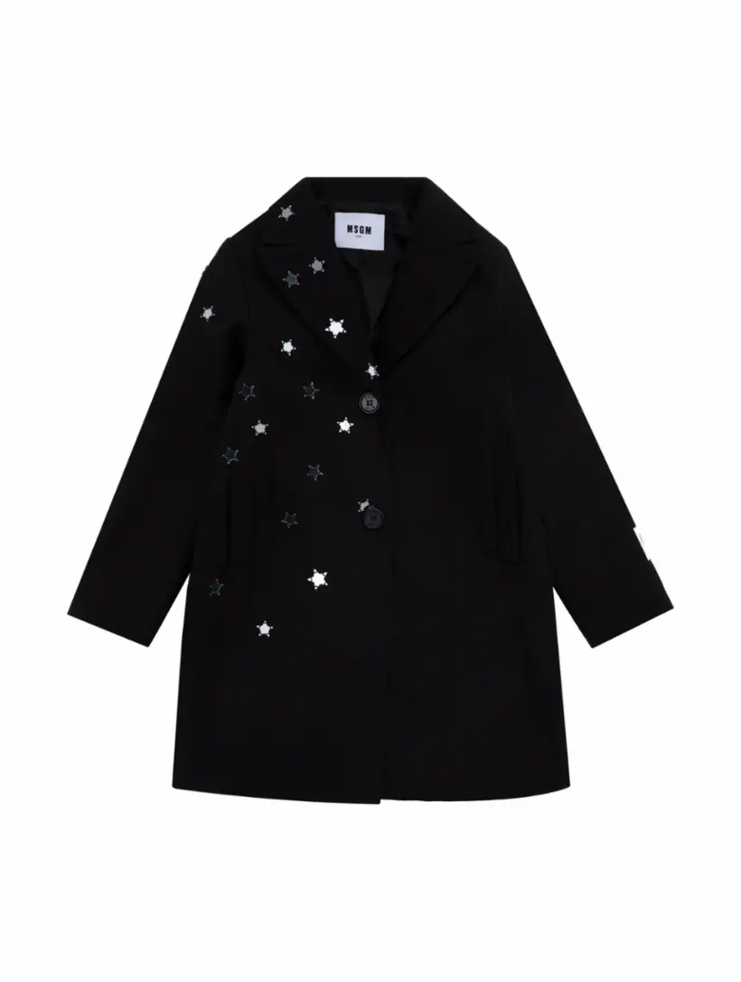 

Драповое пальто со звездами MSGM, черный