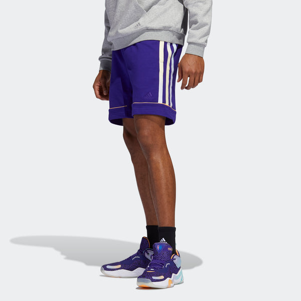 Шорты dm short stripe basketball sports shorts blue purple Adidas, синий — фото 2