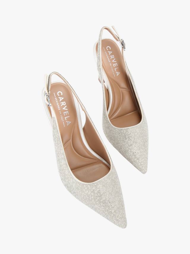 Corletta украшенные острые туфли-лодочки на каблуке с открытой пяткой Carvela, White — фото 2
