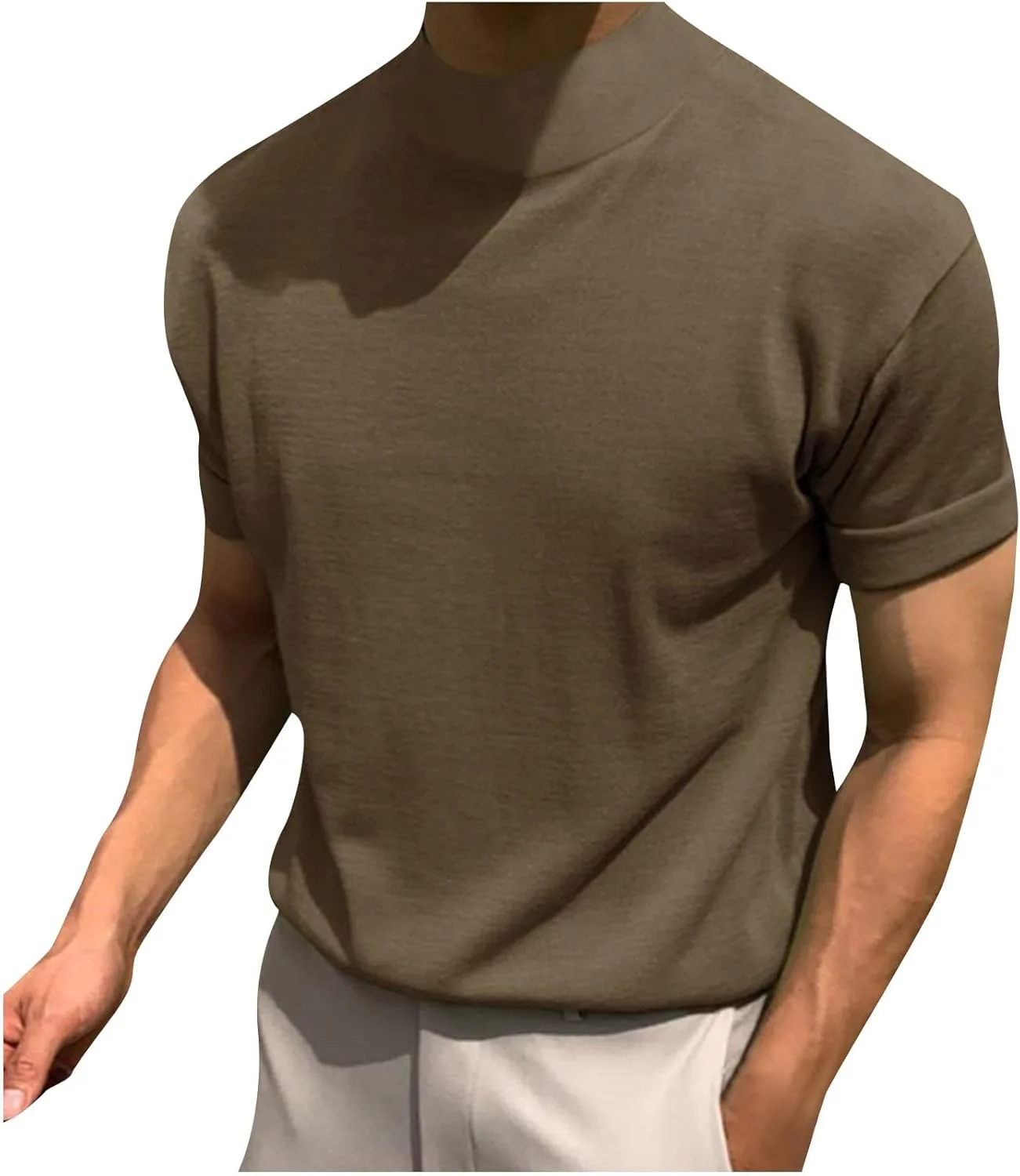 

Футболка для мужчин Big and Tall с коротким рукавом и воротником-стойкой, Slim Fit