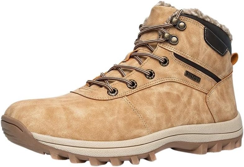 

Утепленные туристические ботинки - водонепроницаемые, дышащие, противоскользящие, теплые и прочные мужские ботинки - идеальны для работы на улице, снега и льда Fmshi, хаки