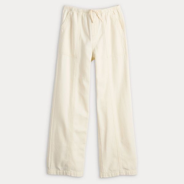 

Девчачьи брюки с широкими штанинами на резинке, размеры 6-20, regular и plus So, Cream