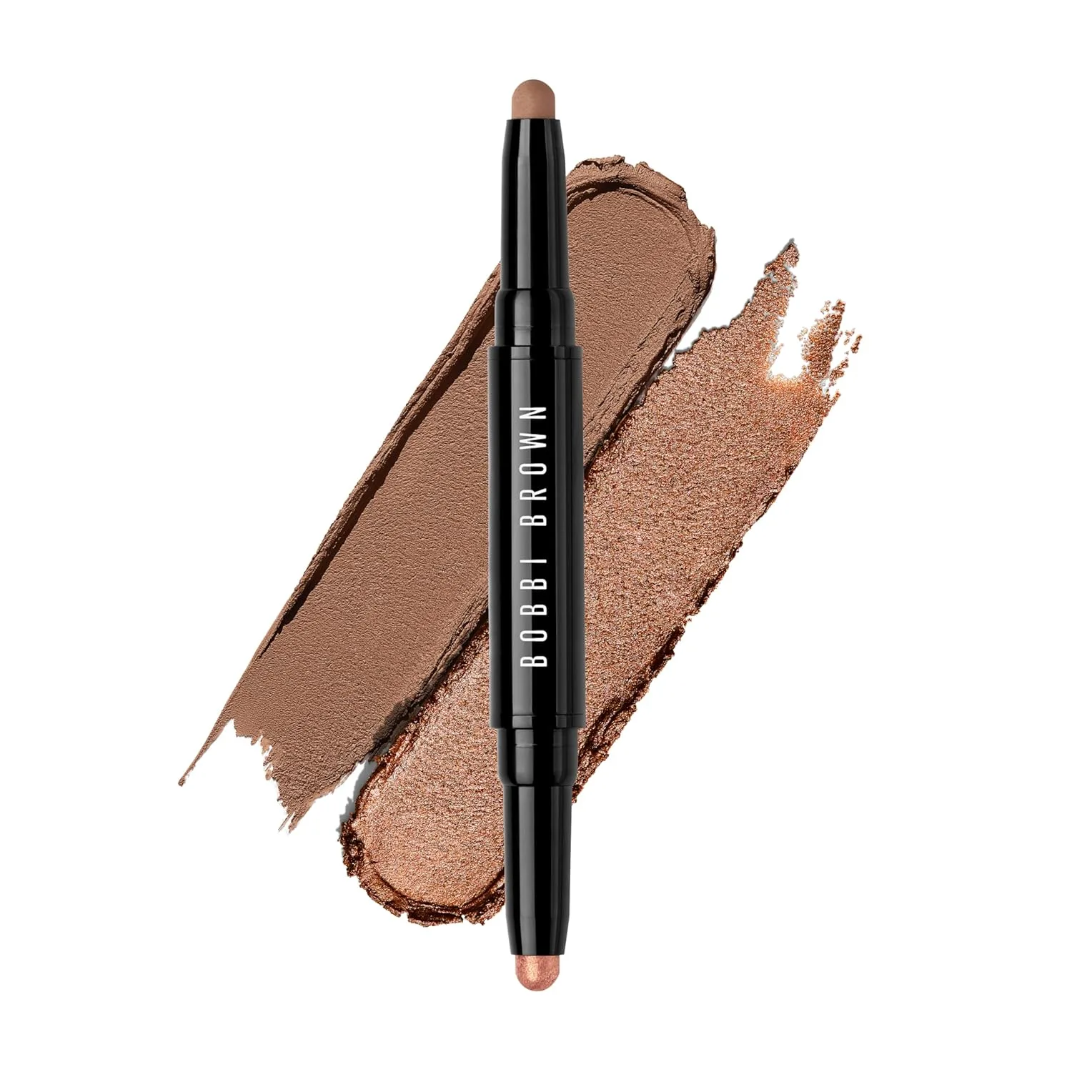 Кремовые тени-карандаш Bobbi Brown с двумя концами, обеспечивающие стойкость до 24 часов, 0,06 унции, 01 Heat Ray/Biscotti (Heat Ray: A shimmering golden copper, shimmer; Biscotti: A warm beige brown, matte)