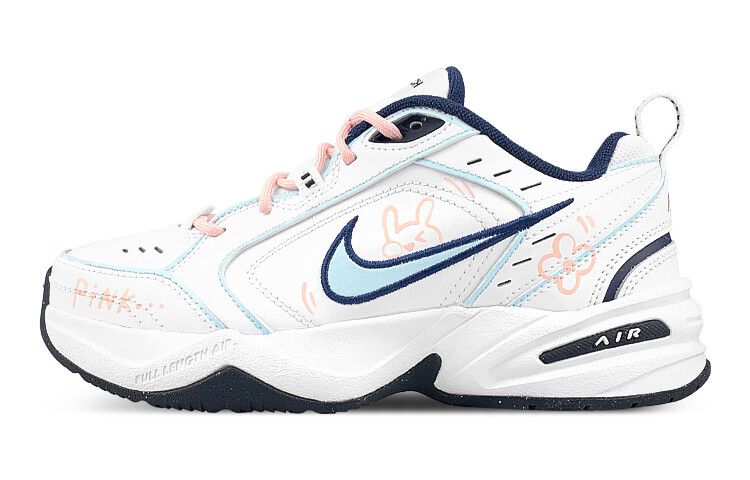 

Кастомизированные кроссовки Nike Air Monarch 4 Slip-Resistant Low-Top Chunky Unisex белый/розовый/голубой