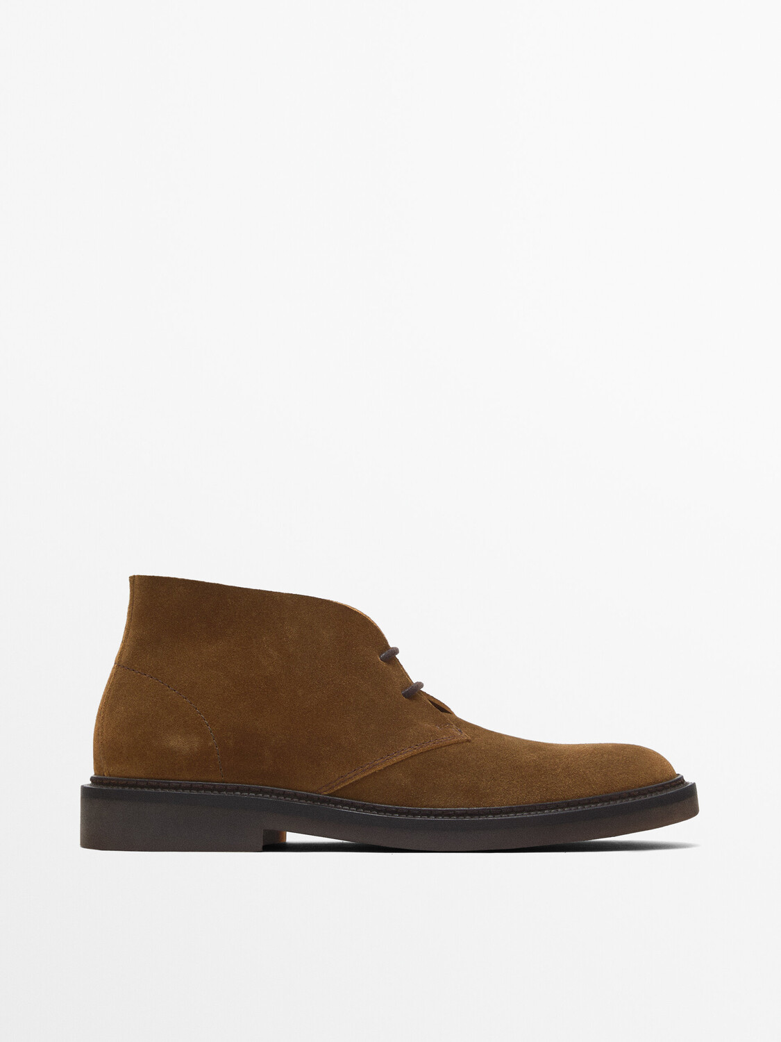 

Ботинки сафари из разделенной замши Massimo Dutti, коричневый