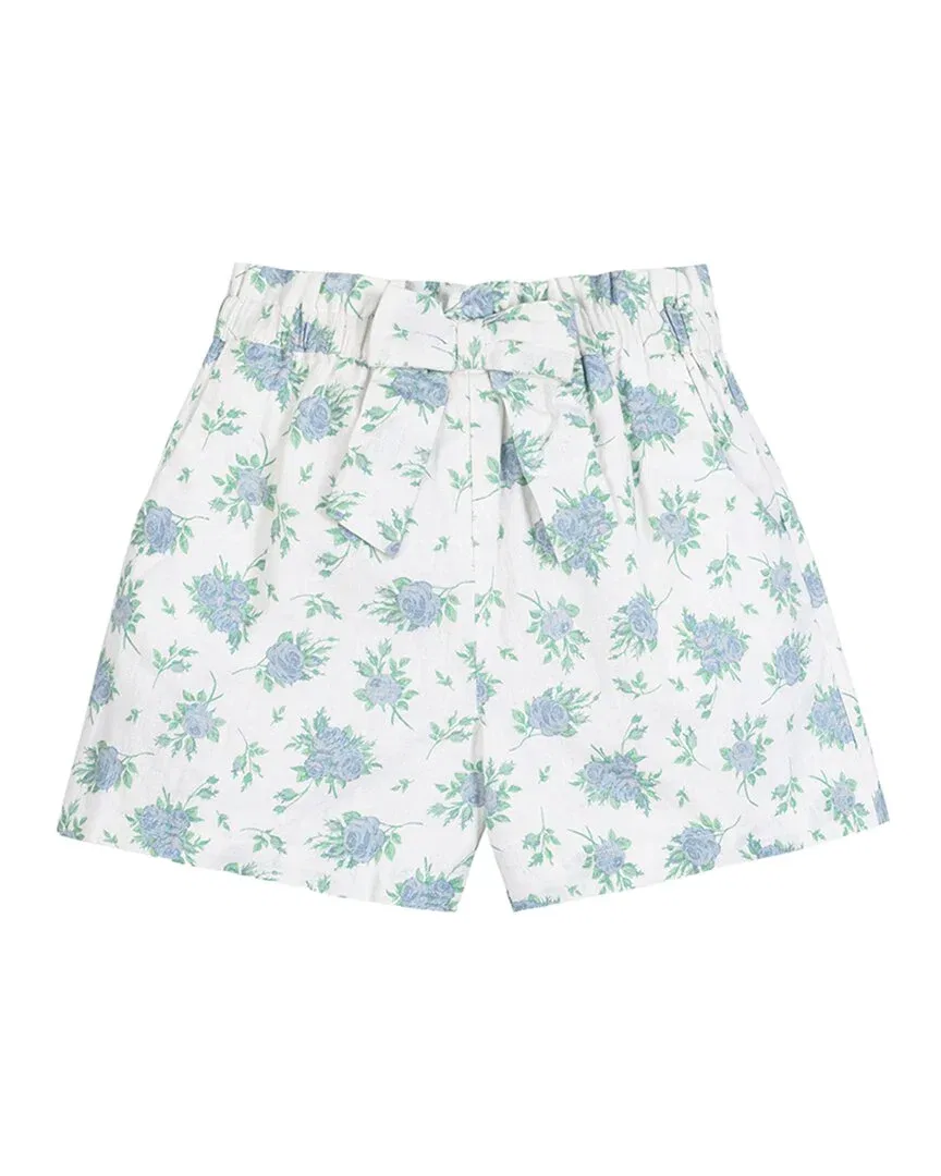 Hope & Henry Cinch Waist Linen-Blend Short, Multi