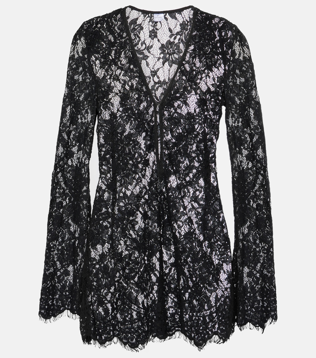 

Хлопковое мини-платье с кружевом и парчой Bananhot, Black Lace