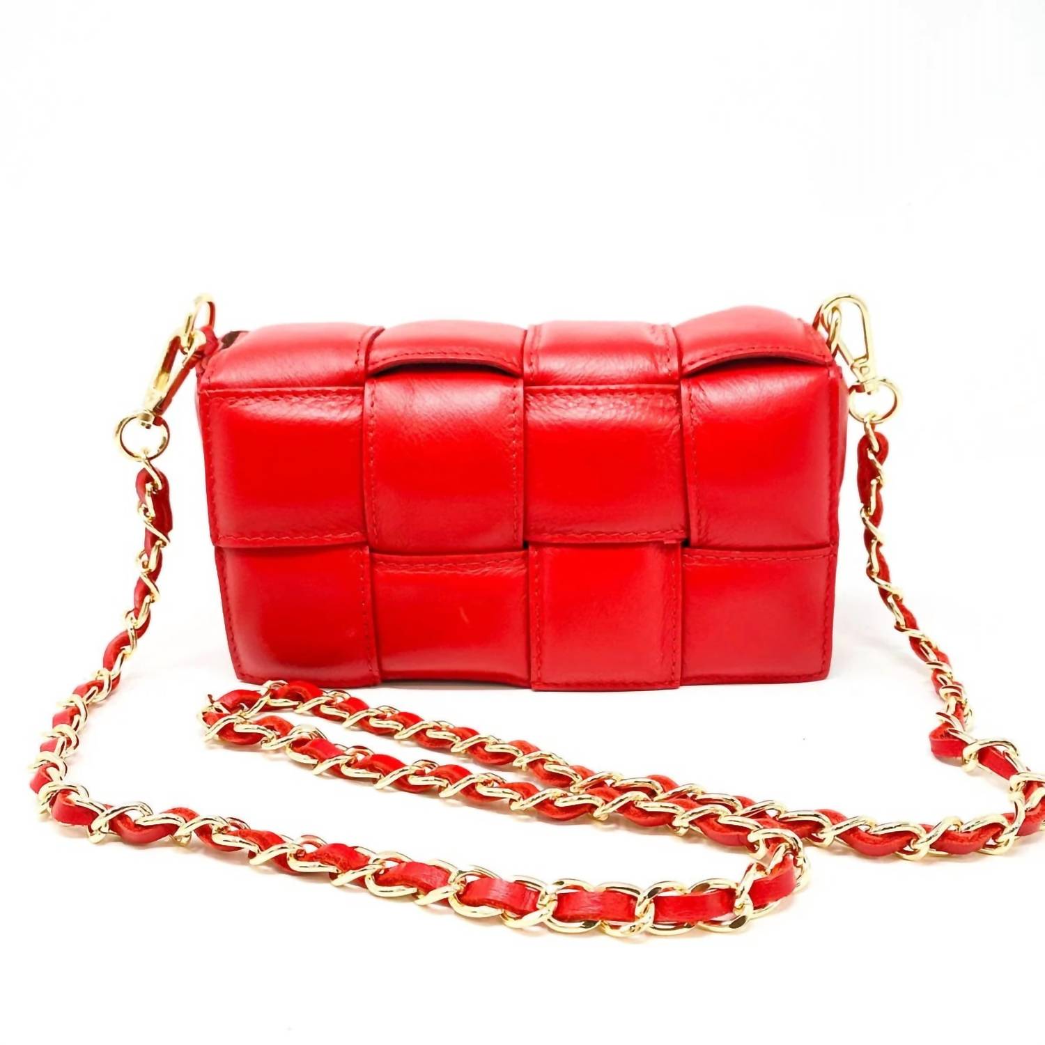 

German Fuentes Кожаная сумка Saxon красного цвета