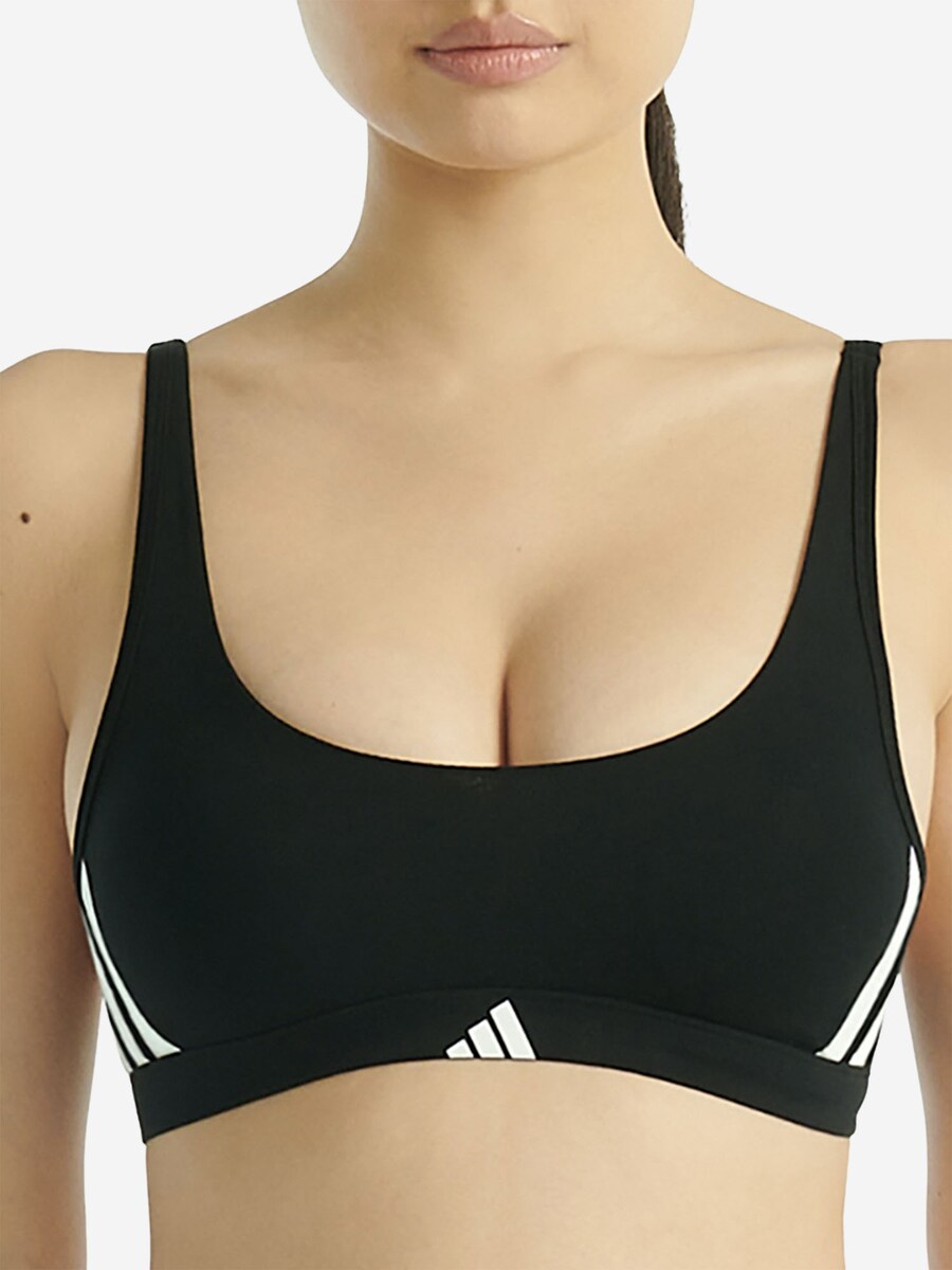 Бюстгальтер-бралетт ADIDAS SPORTSWEAR Scoop Bralette - Sport Active Essentials , Black — фото 2