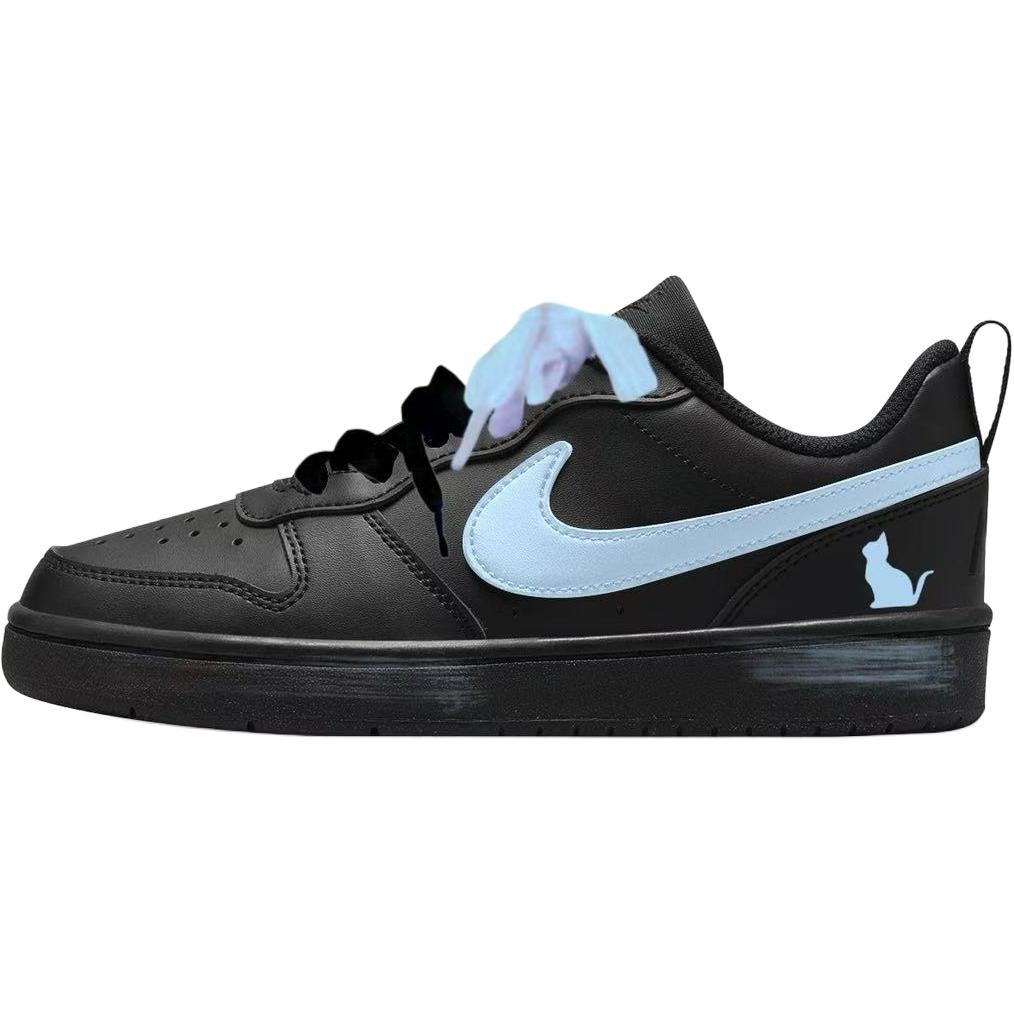 

Nike Кроссовки для скейтбординга Court Borough Naughty Kitten низкие детские, нескользящие, устойчивые к истиранию, Blue, унисекс