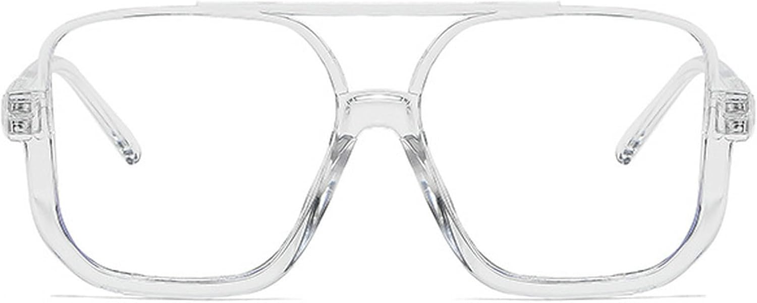 

Модные винтажные большие квадратные солнцезащитные очки в полуободковой оправе с защитой от УФ-излучения UV400 для женщин и мужчин. Стильные солнцезащитные очки mincl, Clear