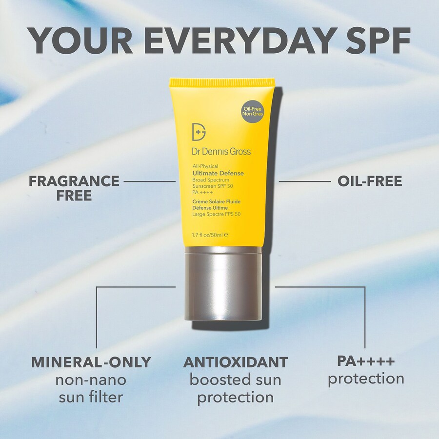 Солнцезащитный крем широкого спектра действия All-Physical Ultimate Defense SPF 50 PA++++ Dr. Dennis Gross Skincare, 1.7 oz /50 ml — фото 4