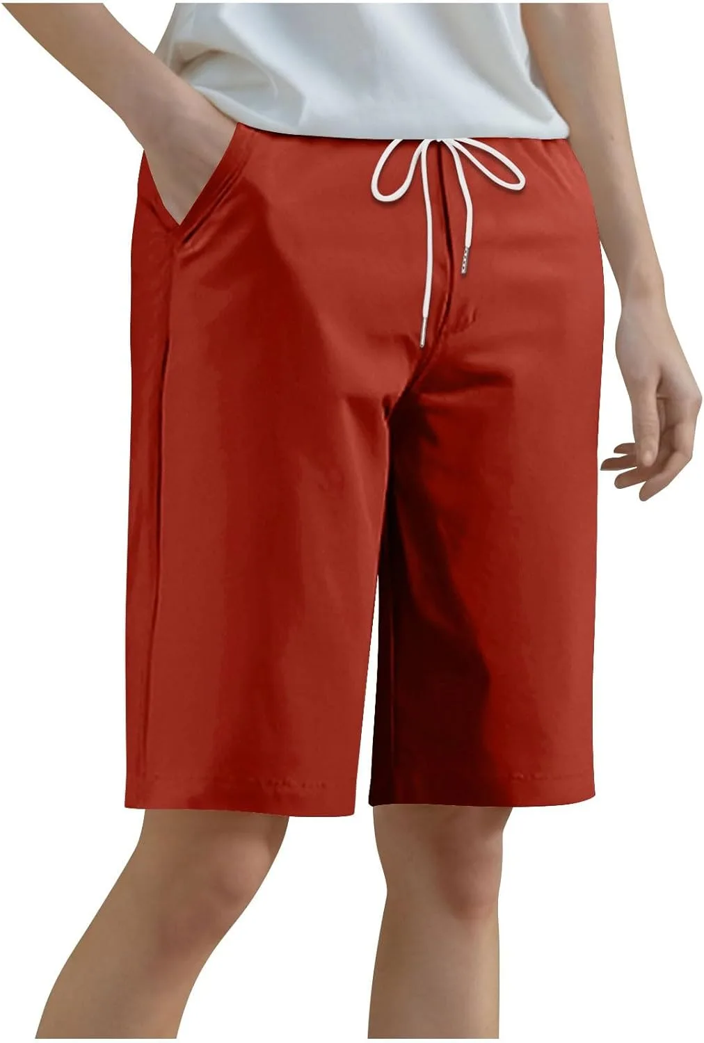 

Бермуды для женщин с эластичным поясом, карманами OSFVNOXV