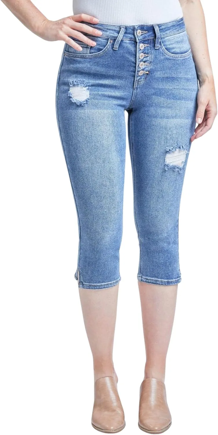 

Royalty for Me Women's Vintage High Rise Capri Jeans