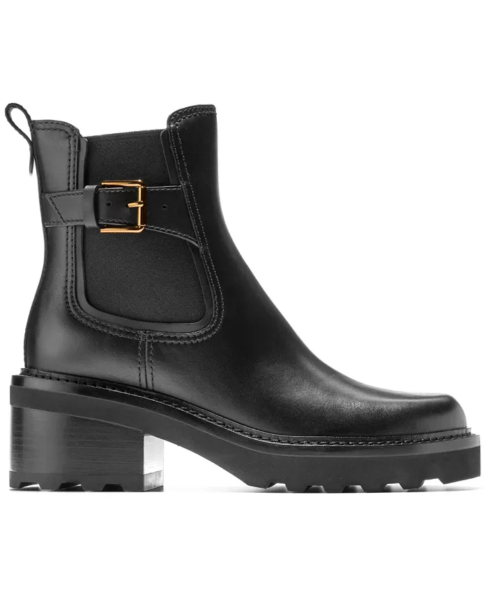 Женские ботильоны Shibley Almond с ремешком и пряжкой Cole Haan, черный — фото 2