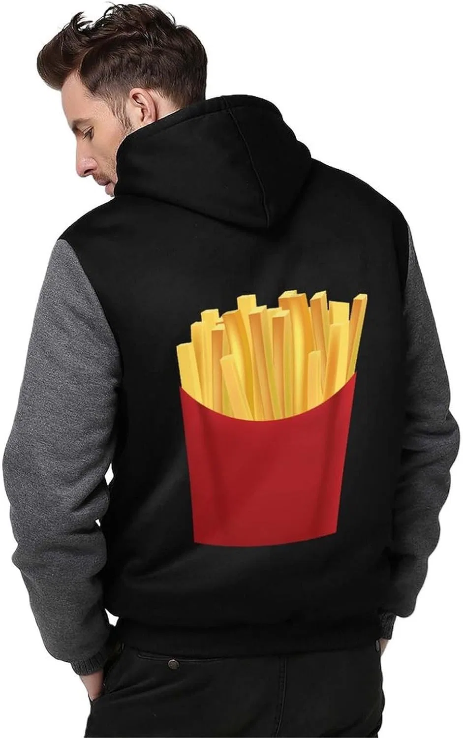 Толстовка на молнии мужская French Fries, серая