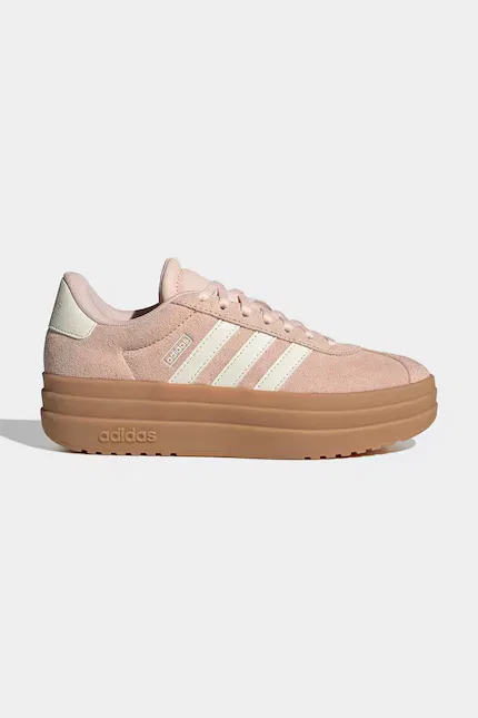 Кроссовки замшевые VL Court Bold Adidas, бежевый