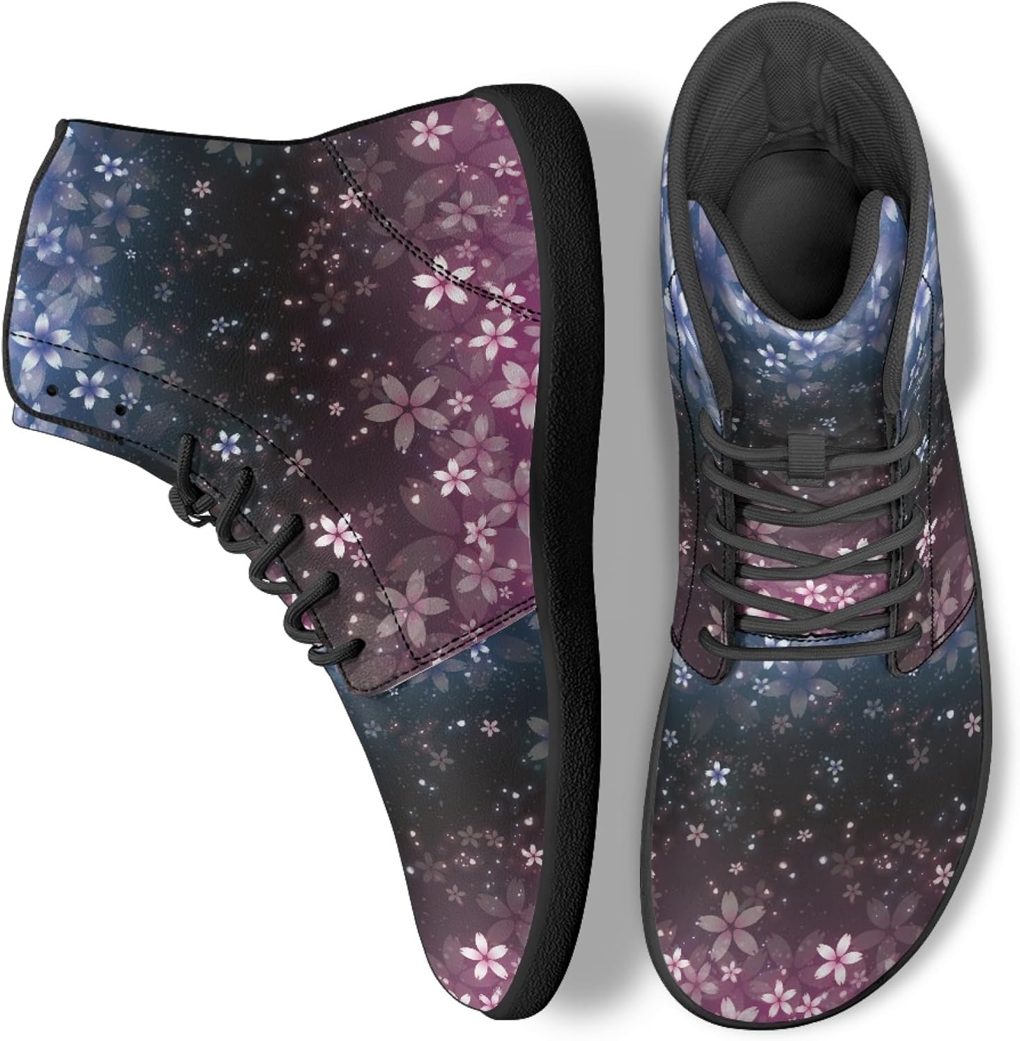 

Персонализированные кроссовки с принтом для мужчин и женщин, из искусственной кожи, высокие, босоножки Arleeorkee, Cherry Blossoms