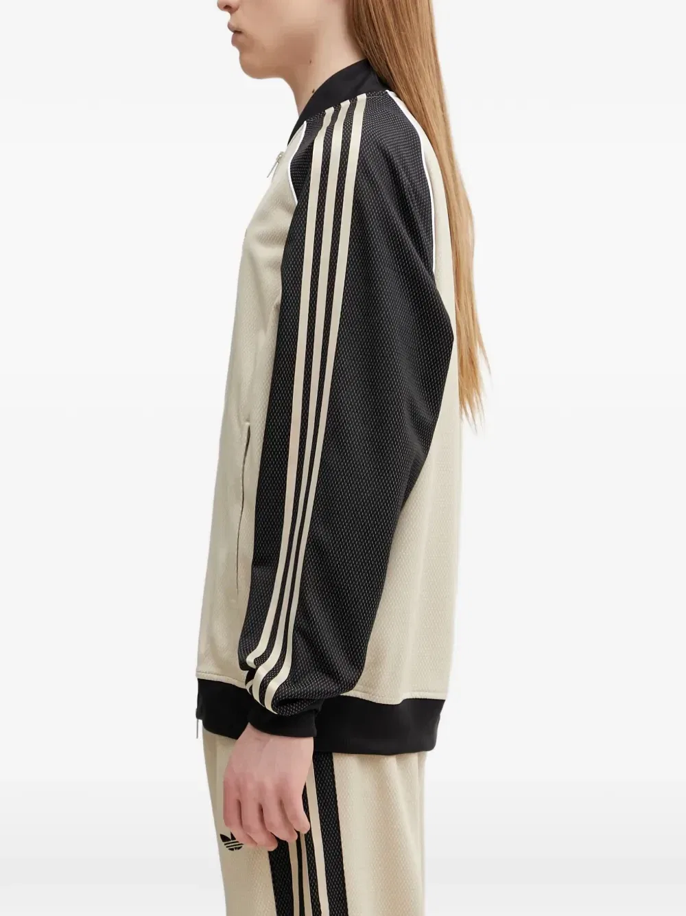 Толстовка на молнии Adidas, бежевый — фото 3