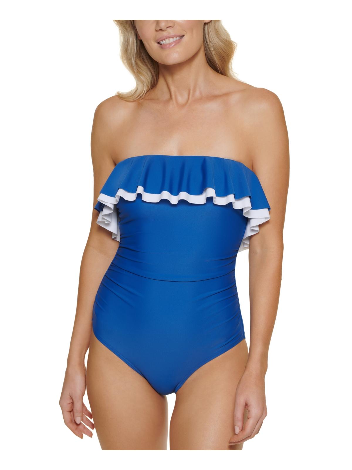 

Женский цельный купальник с оборками Tommy Hilfiger, цвет gulf blue