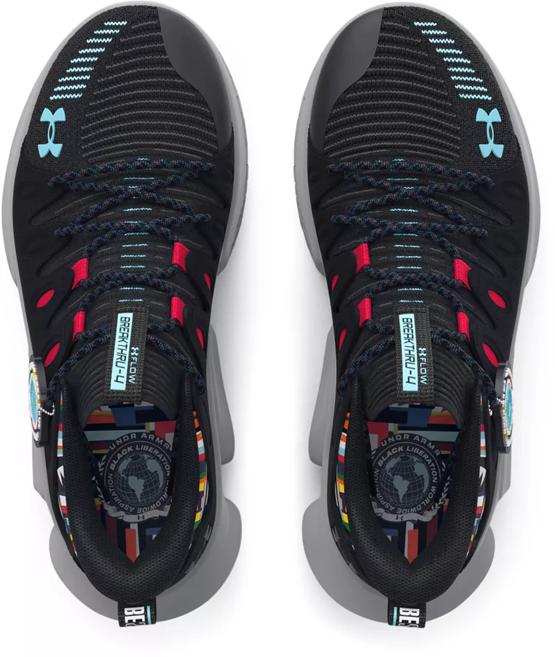Женские баскетбольные кроссовки Under Armour UA Breakthru 4 Black History Month, красный/синий/черный — фото 4
