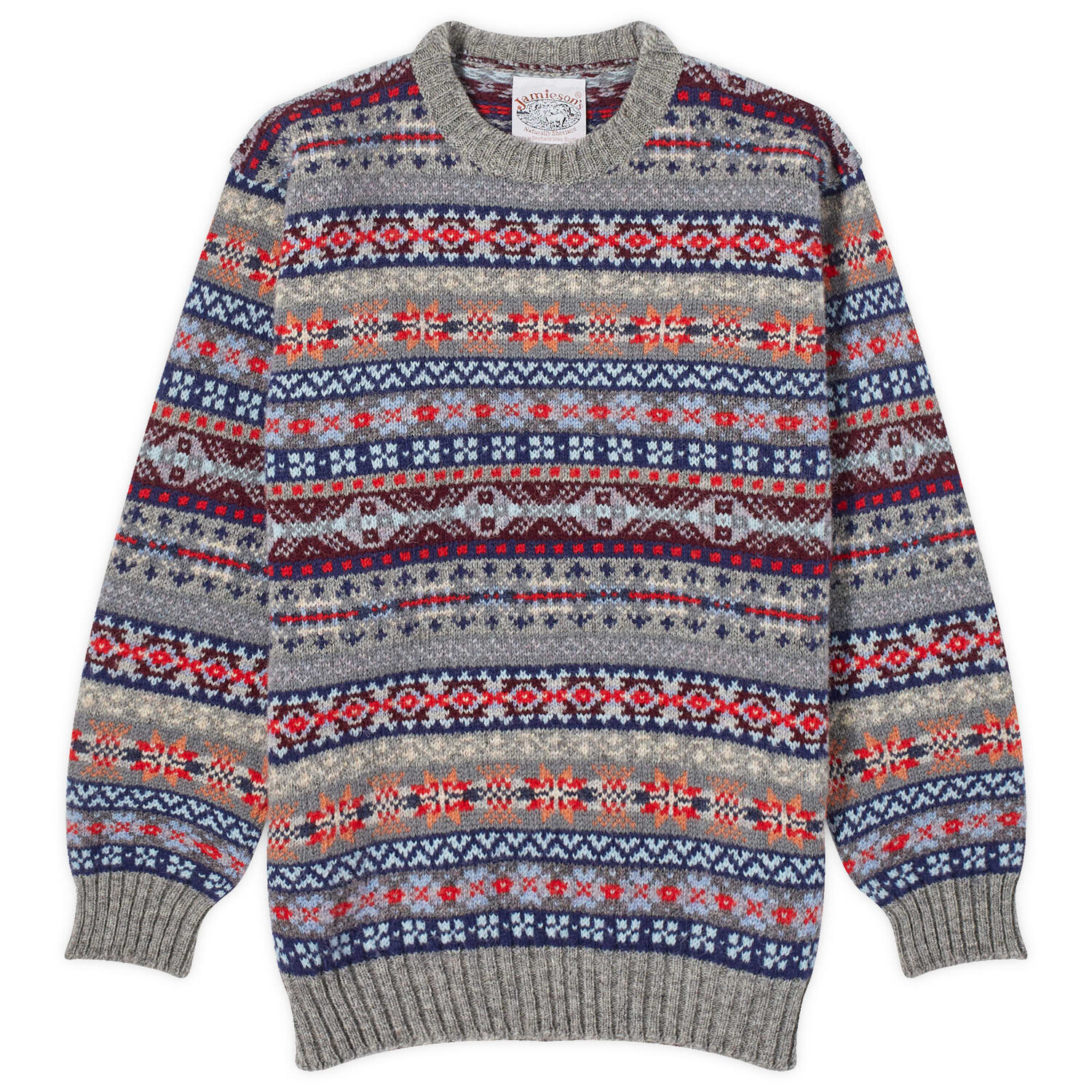 

Свитер Jamieson'S Of Shetland Fair Isle Crew Knit, серый