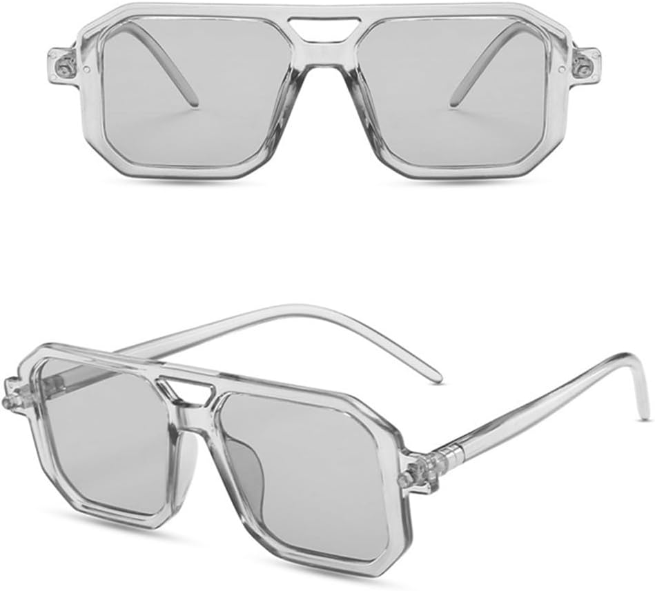 

Ретро солнцезащитные очки Jelly Tea для женщин, с двойным лучом, защита от УФ-излучения UV400, солнцезащитные очки для мужчин, винтажные черные очки LANGSER, Grey Light Grey