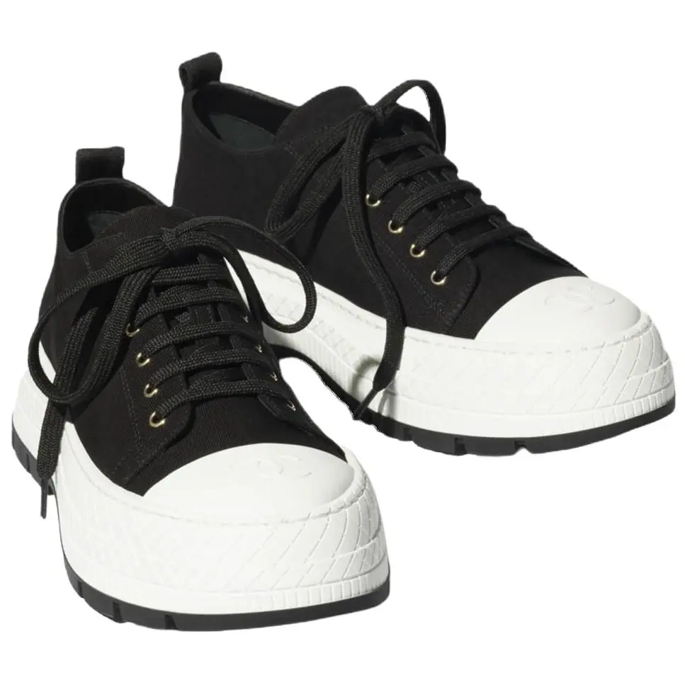 CHANEL 26P низкие кеды Canvas Women's Black — фото 4
