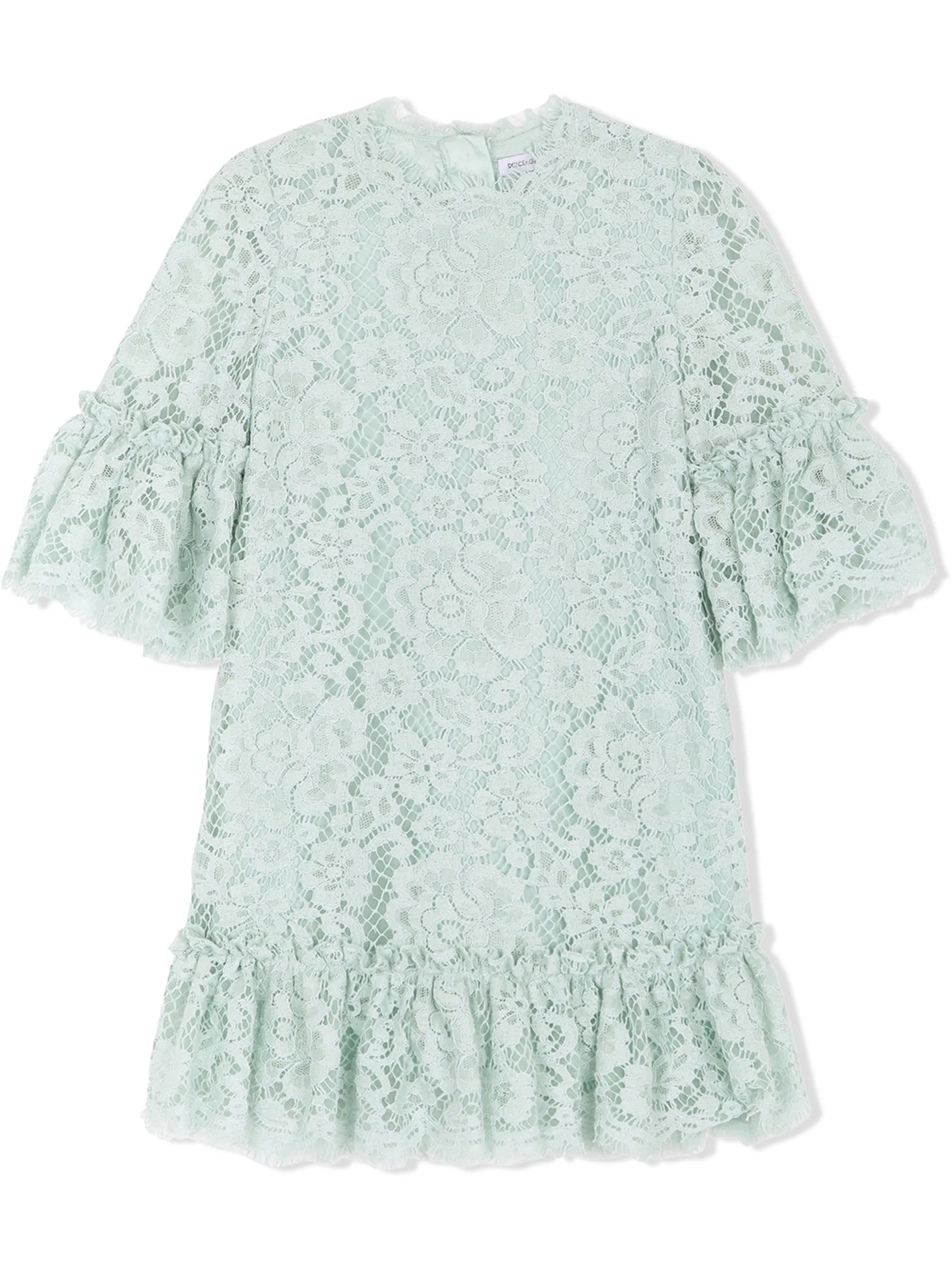 

Кружевное платье с оборками Dolce & Gabbana Kids, синий